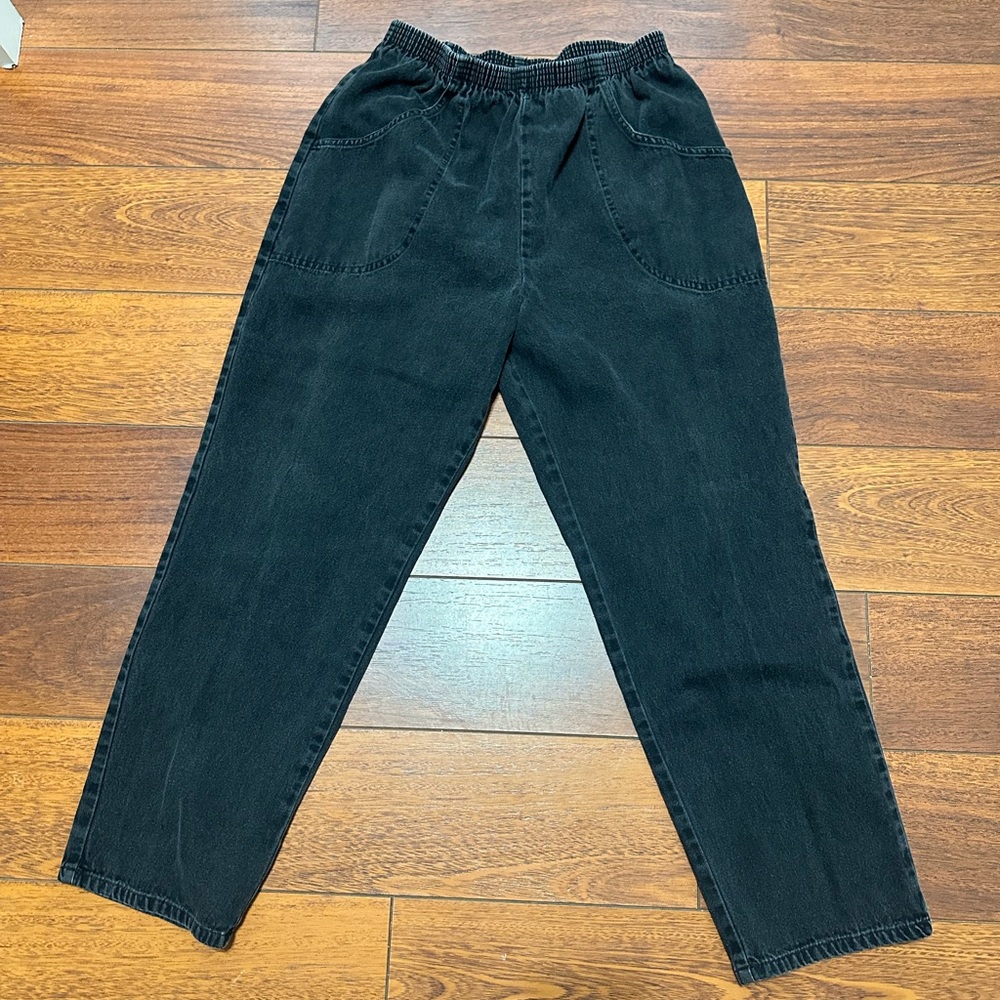 Vintage Black SlipOn Jean Pants Size 33
